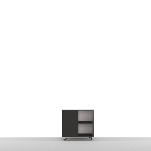 Czarno jasnoszara szafka na TV na kółkach 70cm