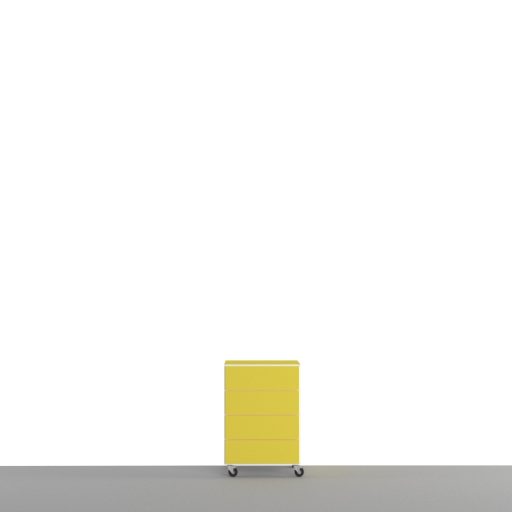 Szafka pod biurko z kółkami żółta z szufladami
